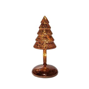 Kerstboompje op stam bruin H20,5 glas LED - afbeelding 2