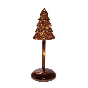 Kerstboompje op stam bruin H20,5 glas LED - afbeelding 2
