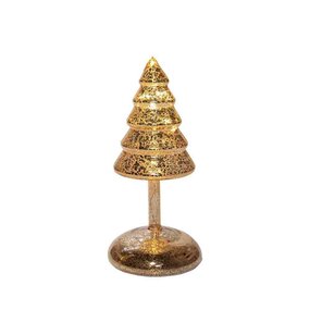 Kerstboompje op stam goud H20,5 glas LED - afbeelding 2