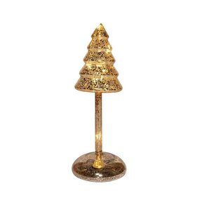 Kerstboompje op stam goud H25,5 glas LED - afbeelding 2