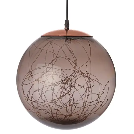 KERSTHANGER BOL MET DRAADVERLICHTING SMOKEY 18 CM