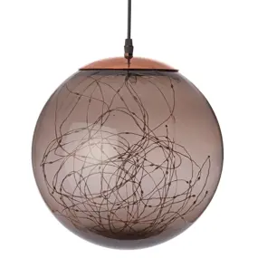 KERSTHANGER BOL MET DRAADVERLICHTING SMOKEY 18 CM