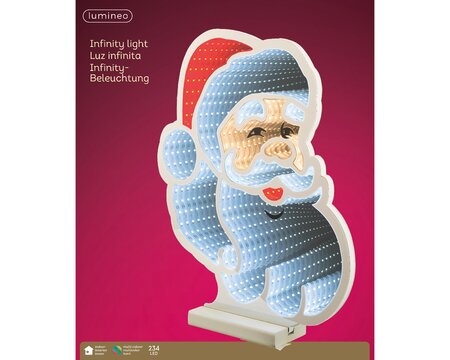 Kerstman Infinity light L32,8 B40 H40cm koel wit/multi - afbeelding 1