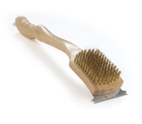 Koperen grillborstel met houten grp - afbeelding 2