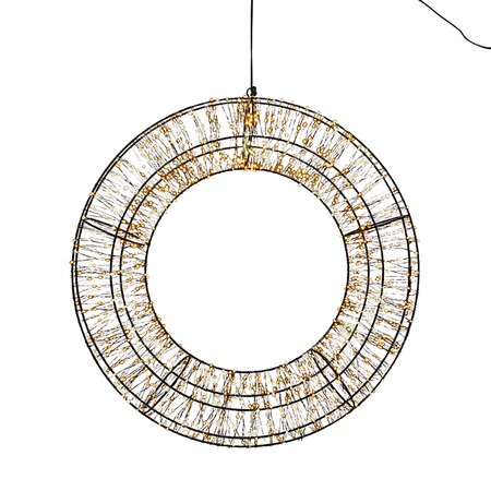 Krans Zwart met Flash effect Classic Warm LED ø48 D10 cm - afbeelding 1