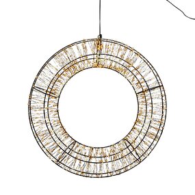 Krans Zwart met Flash effect Classic Warm LED ø48 D10 cm - afbeelding 1