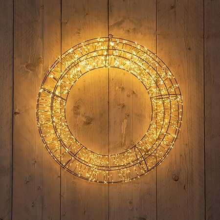 Krans Zwart met Flash effect Classic Warm LED ø58 D12 cm - afbeelding 2