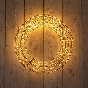 Krans Zwart met Flash effect Classic Warm LED ø58 D12 cm - afbeelding 2