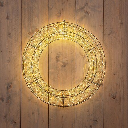 Krans Zwart met Flash effect Warm Wit/Classic Warm LED ø58 D12 cm - afbeelding 2