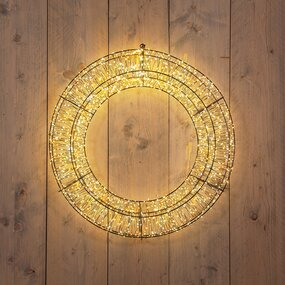 Krans Zwart met Flash effect Warm Wit/Classic Warm LED ø58 D12 cm - afbeelding 2