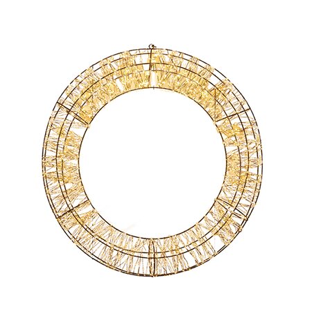 Krans Zwart met Flash effect Warm Wit/Classic Warm LED ø70 D12 cm - afbeelding 1