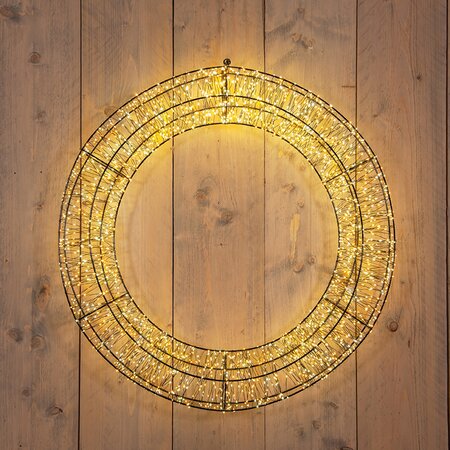 Krans Zwart met Flash effect Warm Wit/Classic Warm LED ø70 D12 cm - afbeelding 2