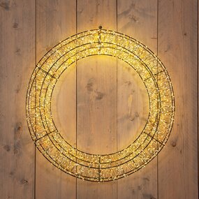 Krans Zwart met Flash effect Warm Wit/Classic Warm LED ø70 D12 cm - afbeelding 2
