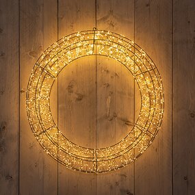 Krans Zwart met Flash effect Classic Warm LED ø70 D12 cm - afbeelding 2