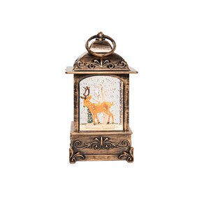 Lantaarn Met Glitterwater 4 soorten Warm Wit LED B 14x H7,5 cm - afbeelding 3