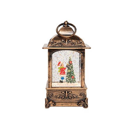 Lantaarn Met Glitterwater 4 soorten Warm Wit LED B 14x H7,5 cm - afbeelding 5