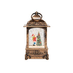Lantaarn Met Glitterwater 4 soorten Warm Wit LED B 14x H7,5 cm - afbeelding 5