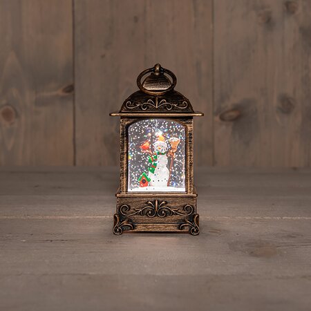Lantaarn Met Glitterwater 4 soorten Warm Wit LED B 14x H7,5 cm - afbeelding 6