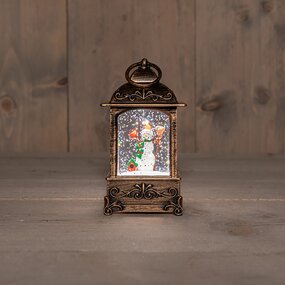 Lantaarn Met Glitterwater 4 soorten Warm Wit LED B 14x H7,5 cm - afbeelding 6