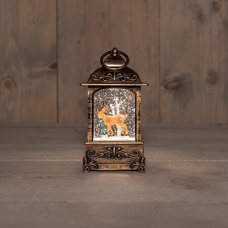 Lantaarn Met Glitterwater 4 soorten Warm Wit LED B 14x H7,5 cm - afbeelding 7