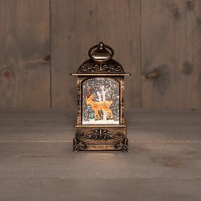 Lantaarn Met Glitterwater 4 soorten Warm Wit LED B 14x H7,5 cm - afbeelding 7