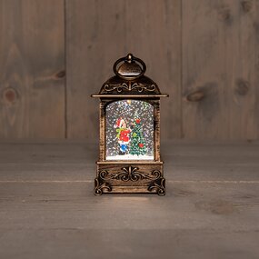 Lantaarn Met Glitterwater 4 soorten Warm Wit LED B 14x H7,5 cm - afbeelding 9