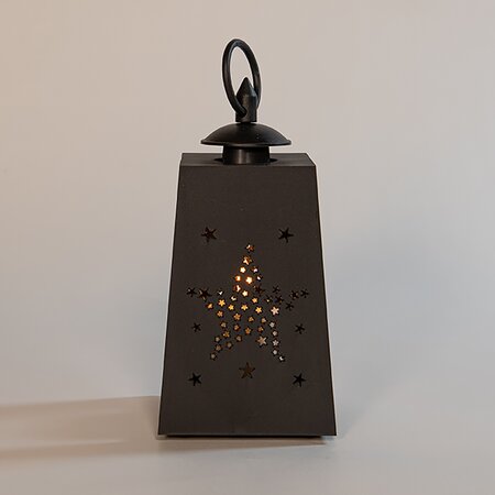Lantaarn Met Druipkaars Zwart L10xB10xH20,5 cm LED - afbeelding 2