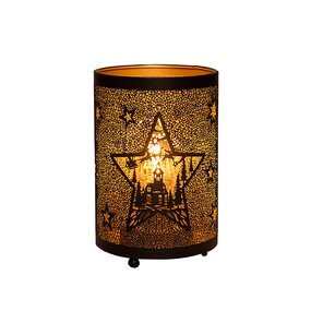 Lantaarn Met Ster Classic Zwart/Goud ø10,5 H16 cm - afbeelding 3