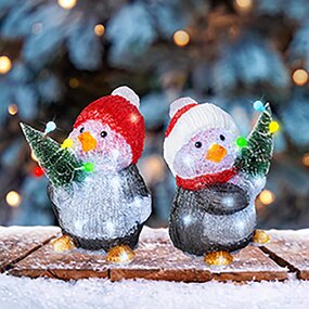 Pinguïns met kerstboom Acryl lights Per stuk - afbeelding 5