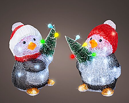 Pinguïns met kerstboom Acryl lights Per stuk - afbeelding 2