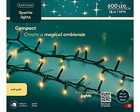 Sparkle compact LED lights Soft gold (18m) - afbeelding 6