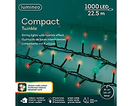 Twinkel compact LED lights Multi (22,5m) - afbeelding 1