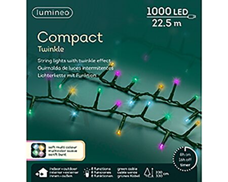 Twinkel compact LED lights Soft Multi (22,5m) - afbeelding 1
