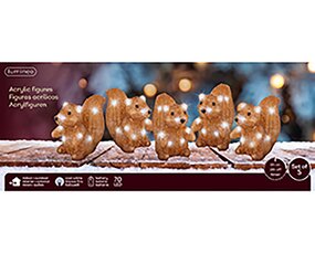Eekhoorn Acryl lights Bruin 5 stuks - afbeelding 2