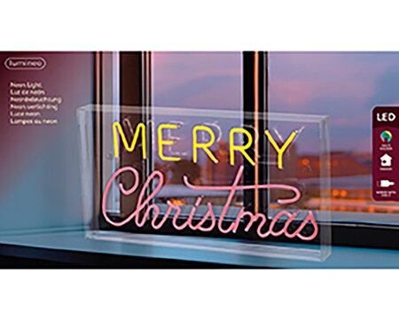 Merry Christmas Neonverlichting Rood / Geel - afbeelding 2