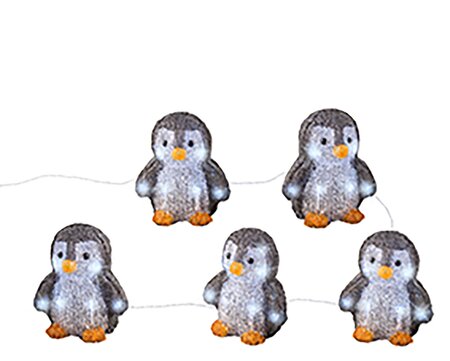 Pinguïn Acryl lights 5 stuks - afbeelding 1