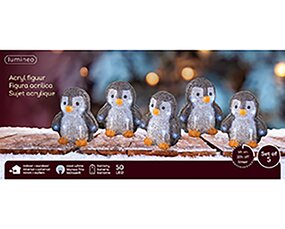Pinguïn Acryl lights 5 stuks - afbeelding 2