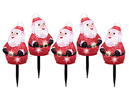 Santa Claus / Kerstman Acryl lights 5 Stuks - afbeelding 1