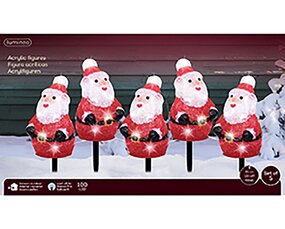 Santa Claus / Kerstman Acryl lights 5 Stuks - afbeelding 2