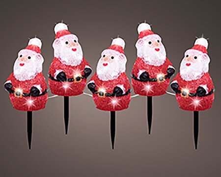 Santa Claus / Kerstman Acryl lights 5 Stuks - afbeelding 3