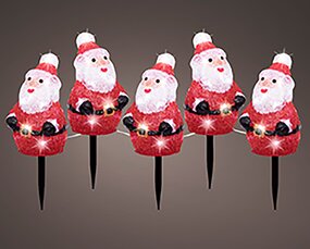 Santa Claus / Kerstman Acryl lights 5 Stuks - afbeelding 3
