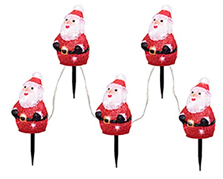 Santa Claus / Kerstman Acryl lights 5 Stuks - afbeelding 4