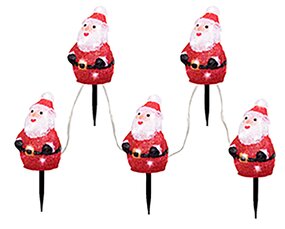Santa Claus / Kerstman Acryl lights 5 Stuks - afbeelding 4