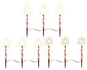 Kerstboom kerstster sneeuwvlok per 3 Rood/ Wit - afbeelding 3
