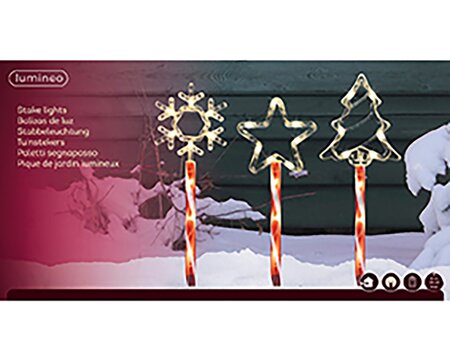Kerstboom kerstster sneeuwvlok per 3 Rood/ Wit - afbeelding 2