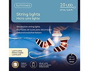 Kerstsokken lichtsnoer LED Warm wit (1,9m) - afbeelding 3