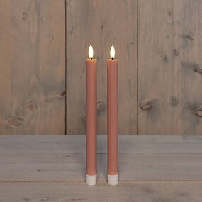 Dinerkaars Roze 2st. LED (H26cm) - afbeelding 2