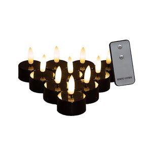 Theelicht Zwart 3D vlam LED 10st. (D3,5xH1,5cm) - afbeelding 2