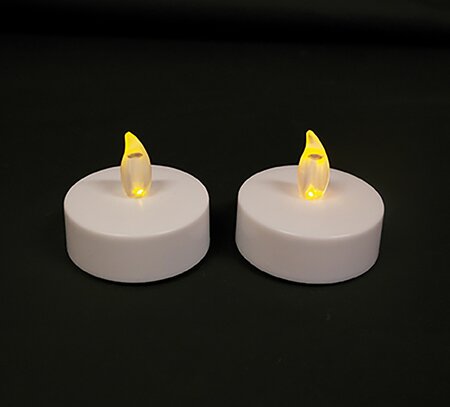 Theelicht Geel Jumbo LED 2st. (D6xH4,5cm)