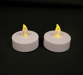 Theelicht Geel Jumbo LED 2st. (D6xH4,5cm)